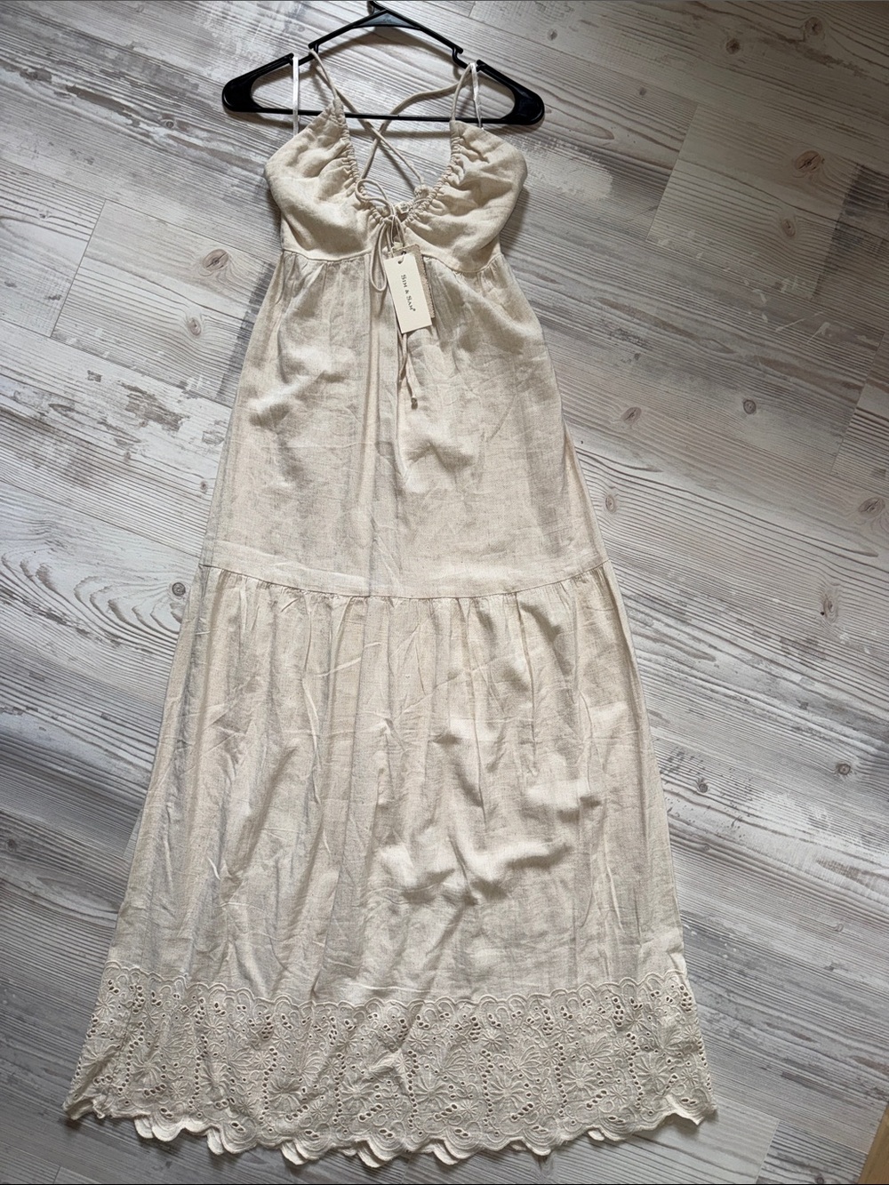 Sim & Sam Maxi Linen Blend Dress, Size XSmall